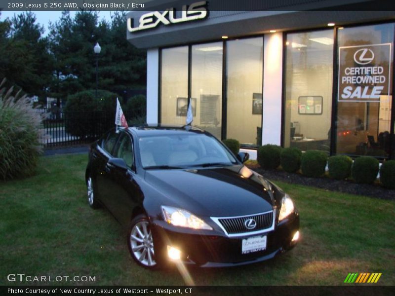 Obsidian Black / Ecru 2009 Lexus IS 250 AWD