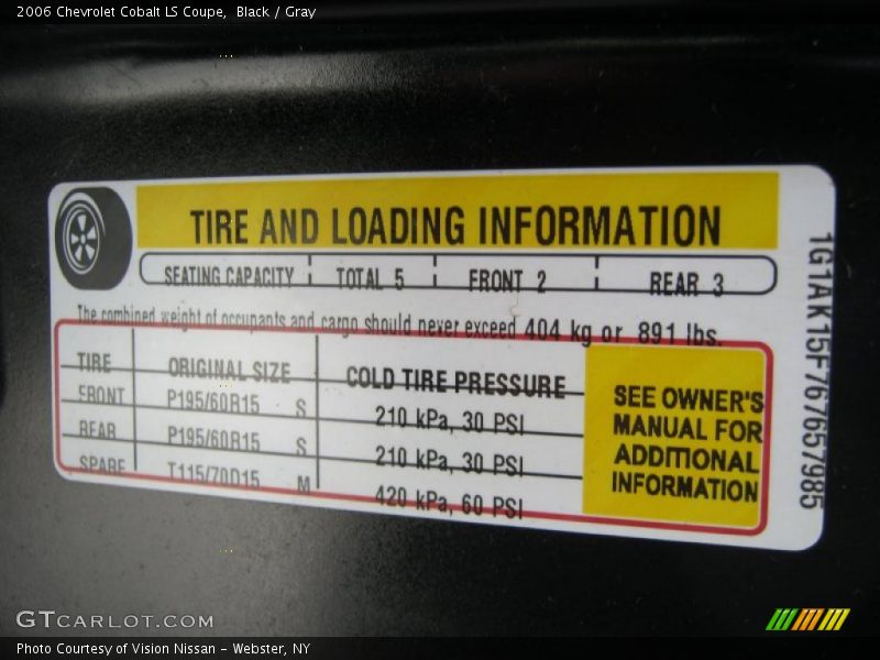 Black / Gray 2006 Chevrolet Cobalt LS Coupe