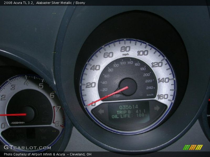 Alabaster Silver Metallic / Ebony 2008 Acura TL 3.2