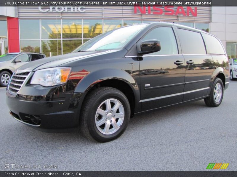Brilliant Black Crystal Pearlcoat / Medium Slate Gray/Light Shale 2008 Chrysler Town & Country Touring Signature Series