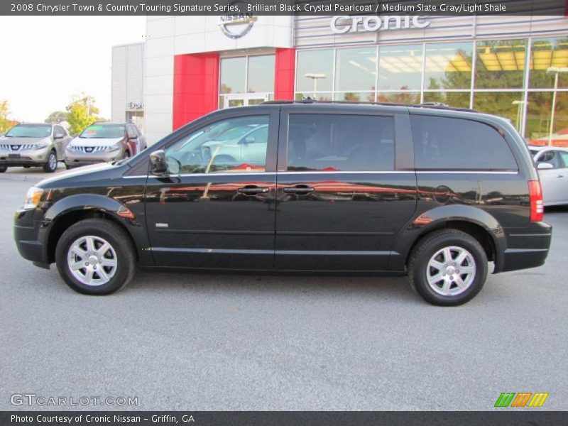 Brilliant Black Crystal Pearlcoat / Medium Slate Gray/Light Shale 2008 Chrysler Town & Country Touring Signature Series