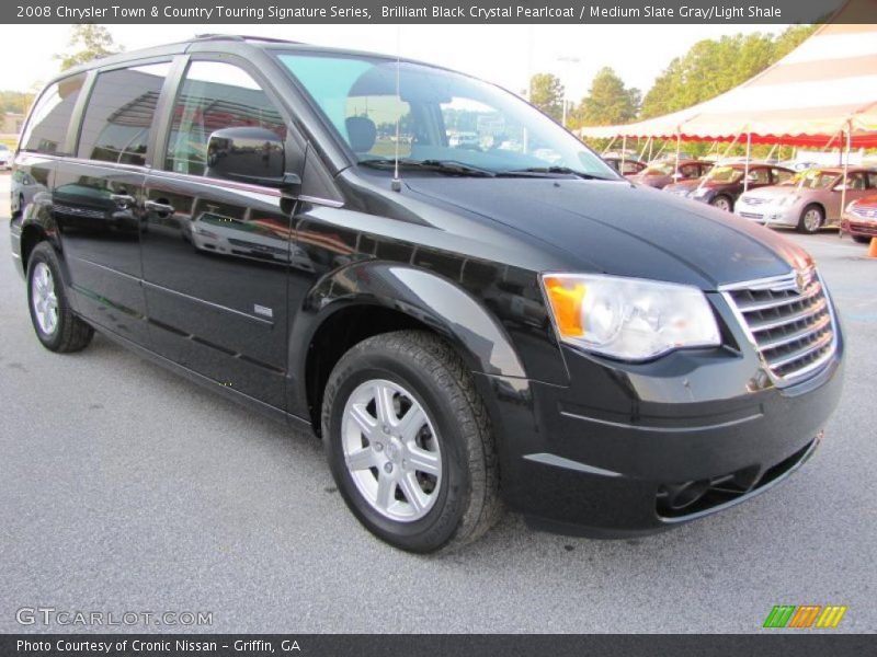 Brilliant Black Crystal Pearlcoat / Medium Slate Gray/Light Shale 2008 Chrysler Town & Country Touring Signature Series
