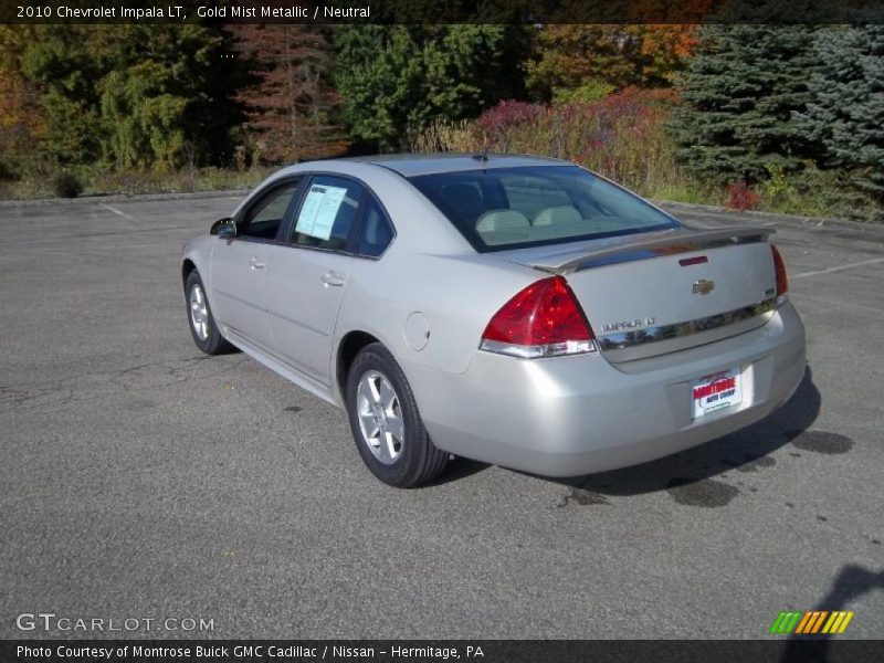 Gold Mist Metallic / Neutral 2010 Chevrolet Impala LT