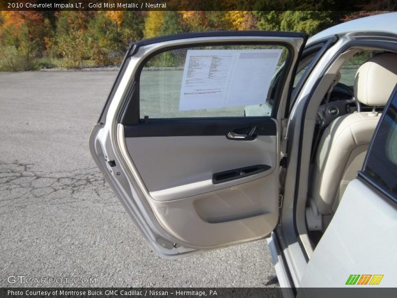 Gold Mist Metallic / Neutral 2010 Chevrolet Impala LT