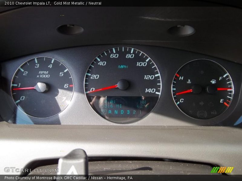 Gold Mist Metallic / Neutral 2010 Chevrolet Impala LT