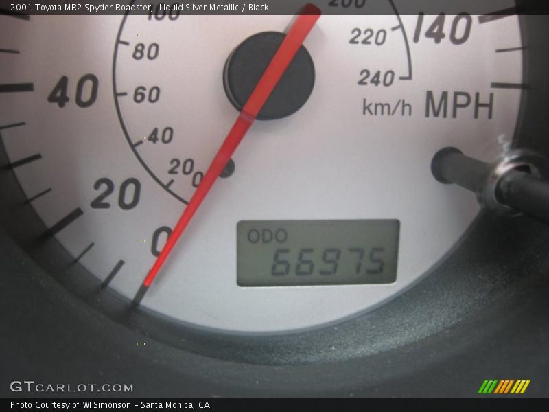 Liquid Silver Metallic / Black 2001 Toyota MR2 Spyder Roadster