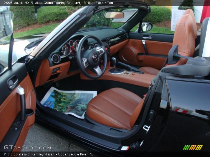 Brilliant Black / Tan 2006 Mazda MX-5 Miata Grand Touring Roadster