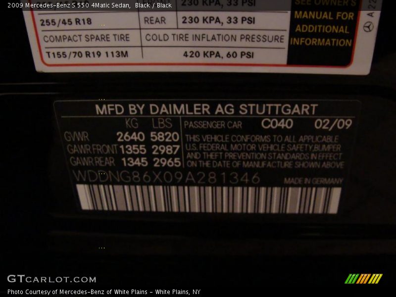 Black / Black 2009 Mercedes-Benz S 550 4Matic Sedan