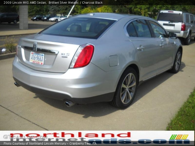 Brilliant Silver Metallic / Charcoal Black 2009 Lincoln MKS AWD Sedan
