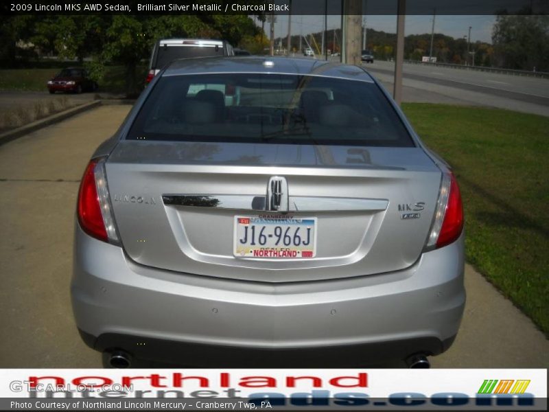 Brilliant Silver Metallic / Charcoal Black 2009 Lincoln MKS AWD Sedan
