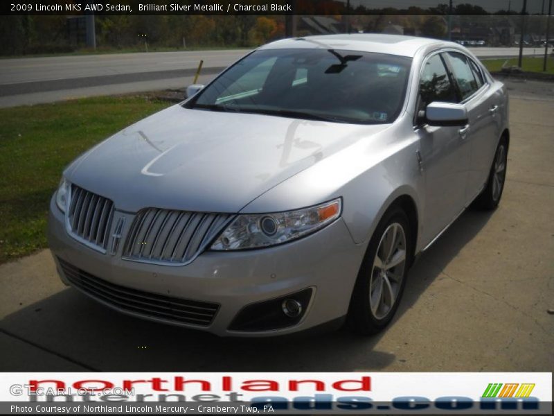 Brilliant Silver Metallic / Charcoal Black 2009 Lincoln MKS AWD Sedan