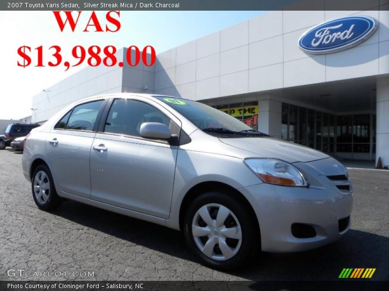 Silver Streak Mica / Dark Charcoal 2007 Toyota Yaris Sedan