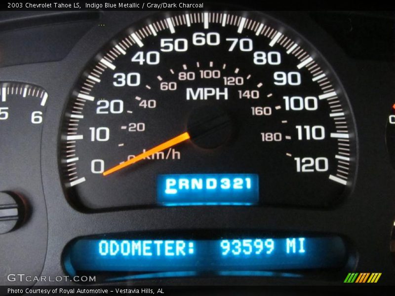 Indigo Blue Metallic / Gray/Dark Charcoal 2003 Chevrolet Tahoe LS