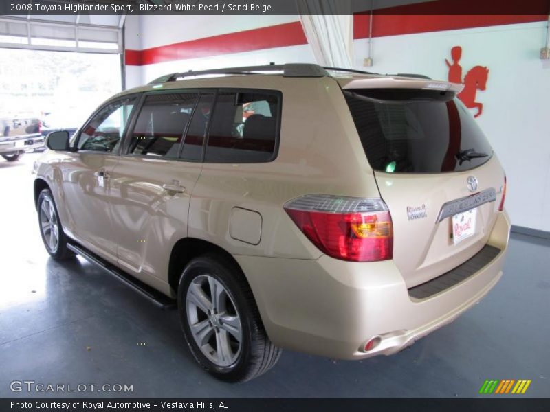 Blizzard White Pearl / Sand Beige 2008 Toyota Highlander Sport