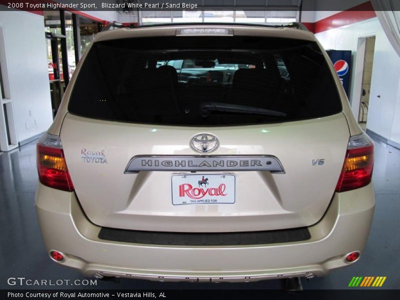 Blizzard White Pearl / Sand Beige 2008 Toyota Highlander Sport