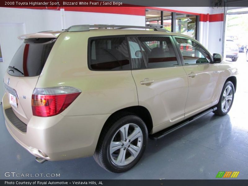 Blizzard White Pearl / Sand Beige 2008 Toyota Highlander Sport