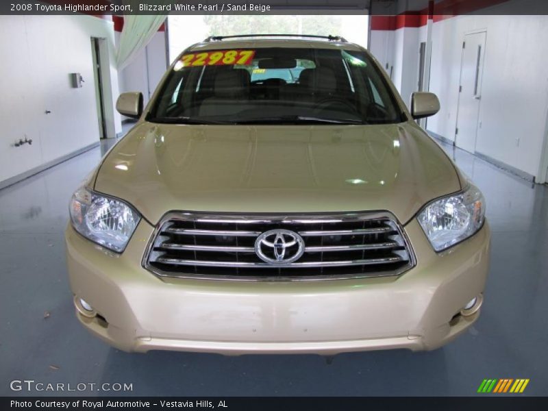 Blizzard White Pearl / Sand Beige 2008 Toyota Highlander Sport