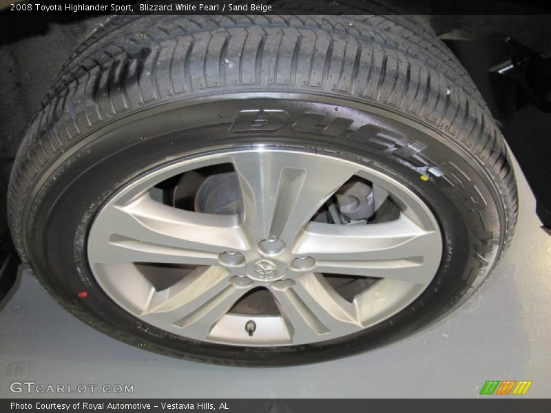 Blizzard White Pearl / Sand Beige 2008 Toyota Highlander Sport