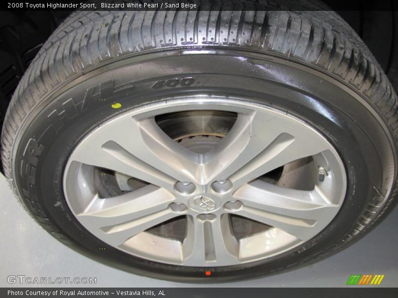Blizzard White Pearl / Sand Beige 2008 Toyota Highlander Sport