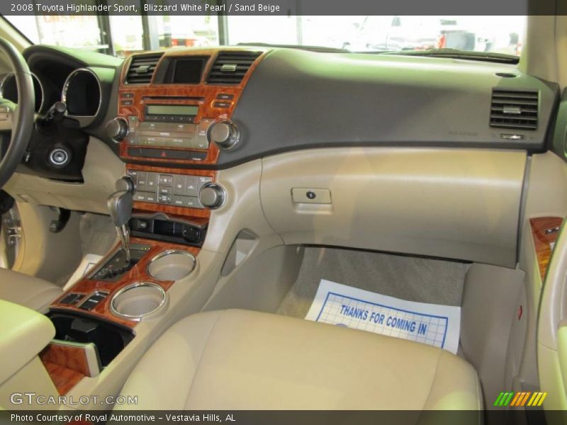 Blizzard White Pearl / Sand Beige 2008 Toyota Highlander Sport