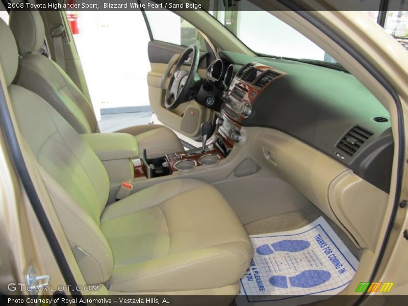 Blizzard White Pearl / Sand Beige 2008 Toyota Highlander Sport