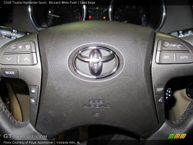 Blizzard White Pearl / Sand Beige 2008 Toyota Highlander Sport