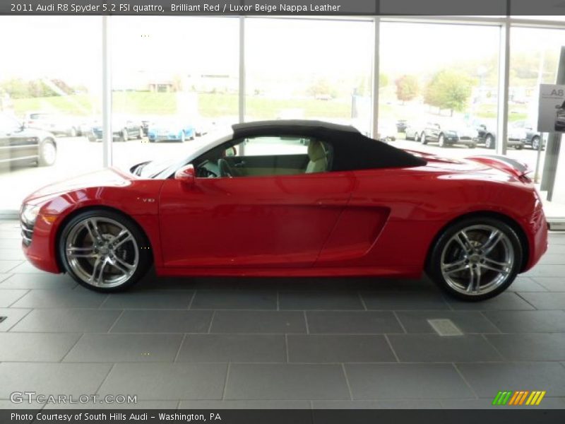 Brilliant Red / Luxor Beige Nappa Leather 2011 Audi R8 Spyder 5.2 FSI quattro