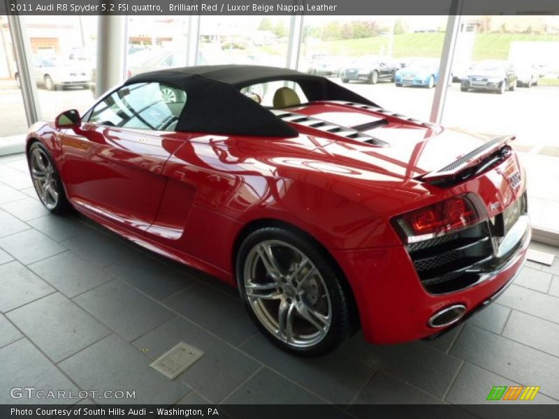 Brilliant Red / Luxor Beige Nappa Leather 2011 Audi R8 Spyder 5.2 FSI quattro