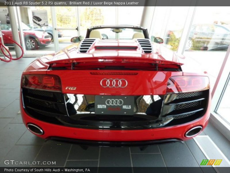 Brilliant Red / Luxor Beige Nappa Leather 2011 Audi R8 Spyder 5.2 FSI quattro