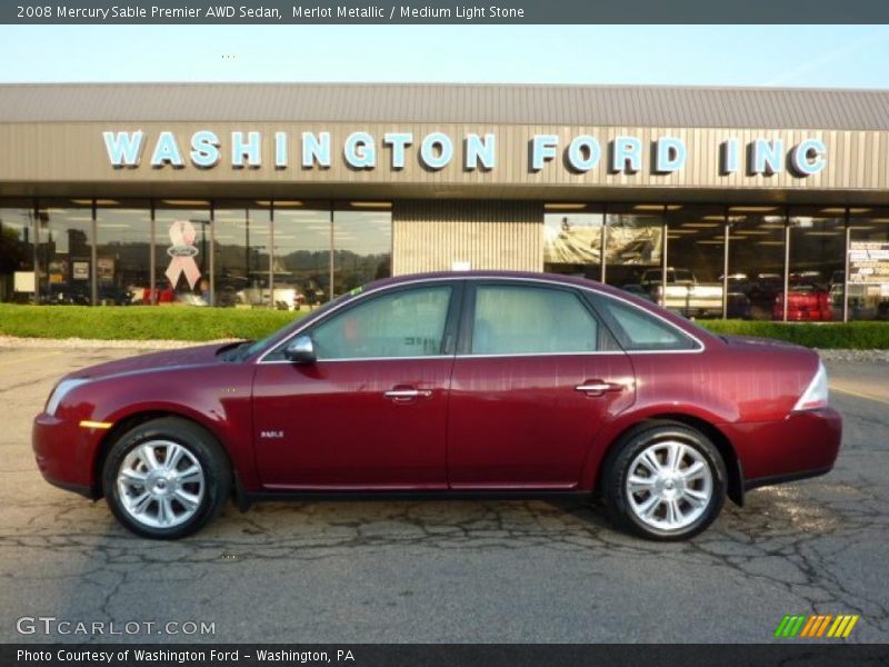 Merlot Metallic / Medium Light Stone 2008 Mercury Sable Premier AWD Sedan