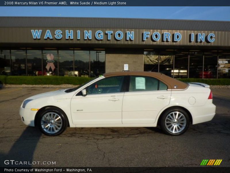 White Suede / Medium Light Stone 2008 Mercury Milan V6 Premier AWD