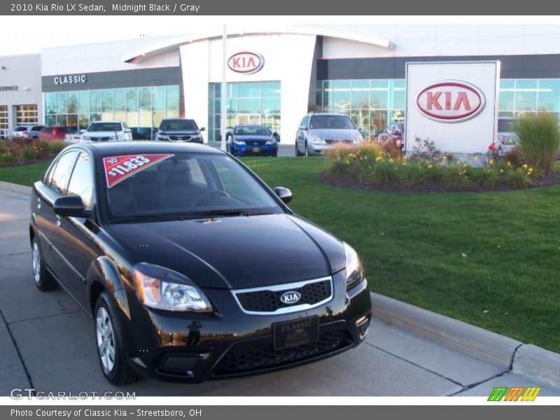 Midnight Black / Gray 2010 Kia Rio LX Sedan