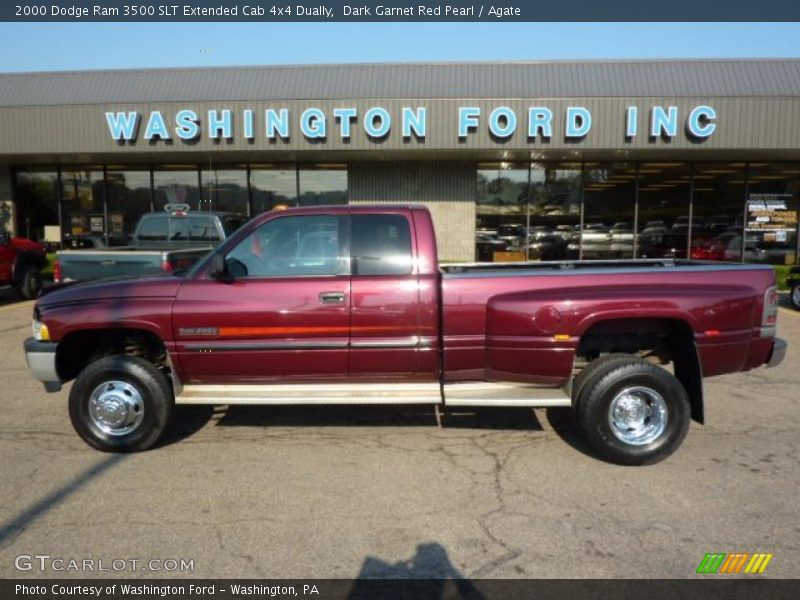 Dark Garnet Red Pearl / Agate 2000 Dodge Ram 3500 SLT Extended Cab 4x4 Dually