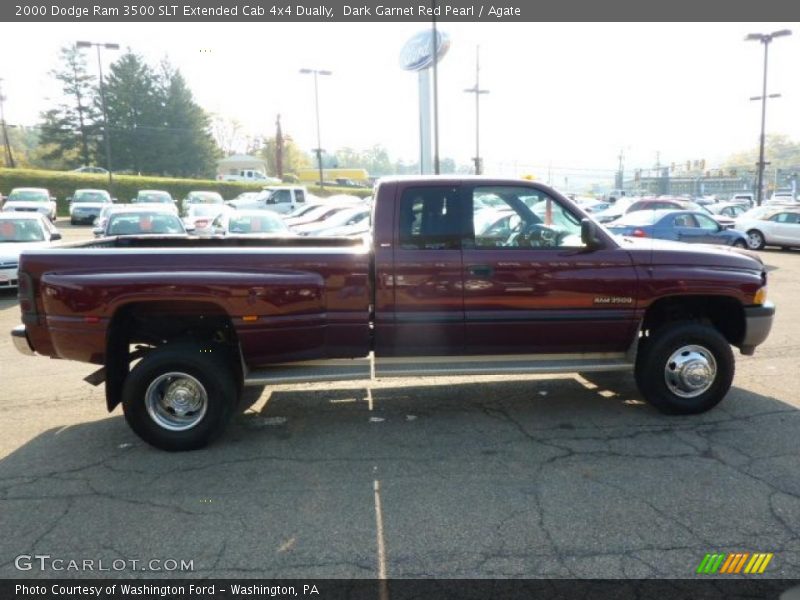 Dark Garnet Red Pearl / Agate 2000 Dodge Ram 3500 SLT Extended Cab 4x4 Dually