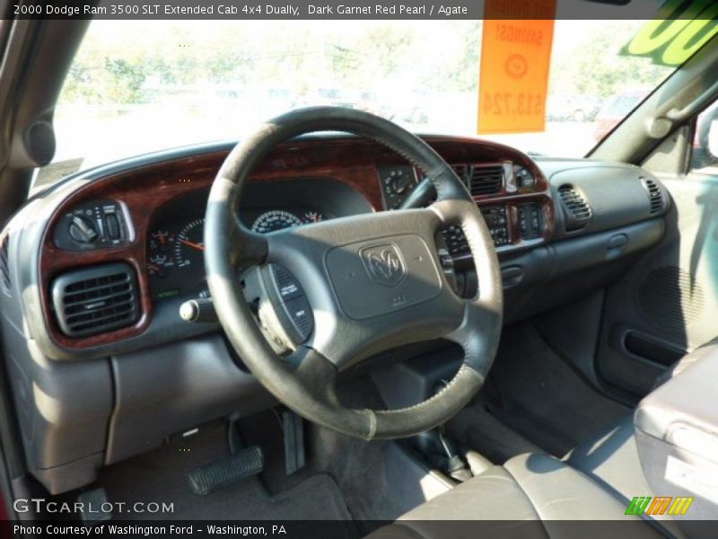 Dark Garnet Red Pearl / Agate 2000 Dodge Ram 3500 SLT Extended Cab 4x4 Dually
