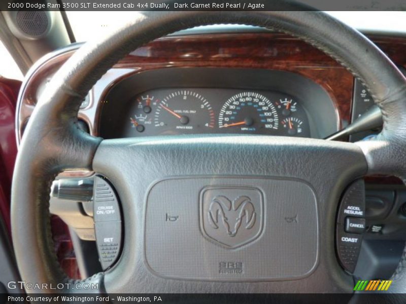 Dark Garnet Red Pearl / Agate 2000 Dodge Ram 3500 SLT Extended Cab 4x4 Dually