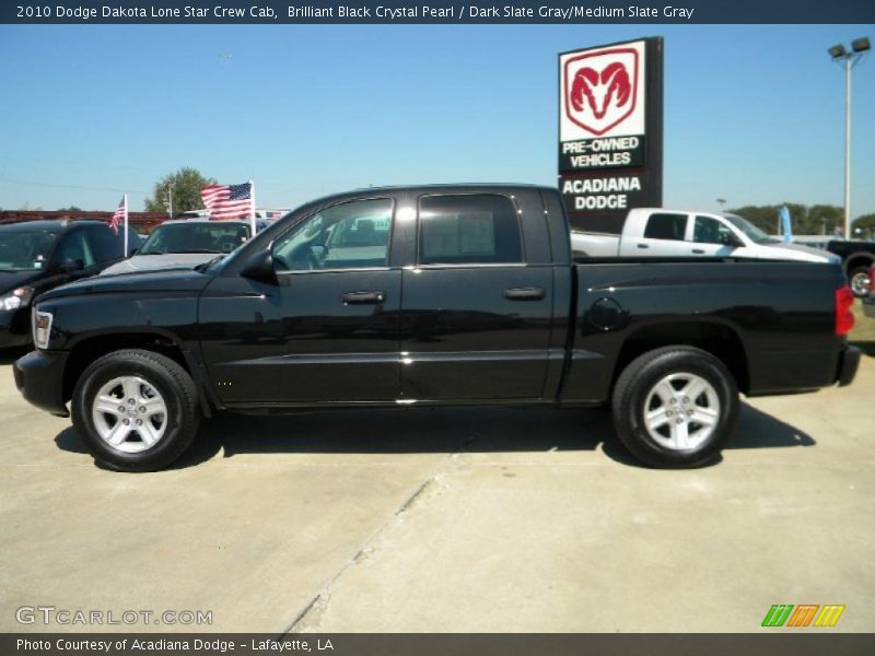 Brilliant Black Crystal Pearl / Dark Slate Gray/Medium Slate Gray 2010 Dodge Dakota Lone Star Crew Cab