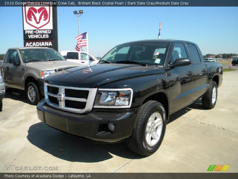 Brilliant Black Crystal Pearl / Dark Slate Gray/Medium Slate Gray 2010 Dodge Dakota Lone Star Crew Cab