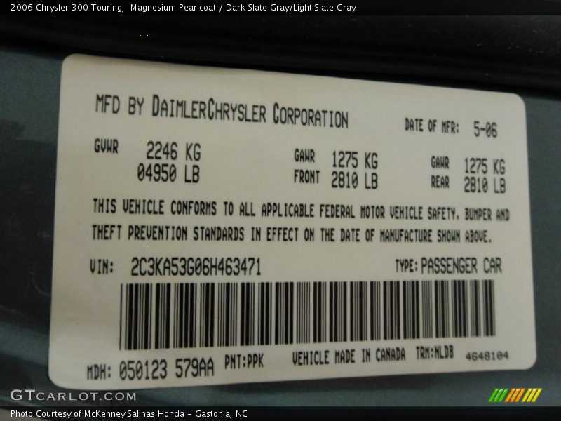 Magnesium Pearlcoat / Dark Slate Gray/Light Slate Gray 2006 Chrysler 300 Touring