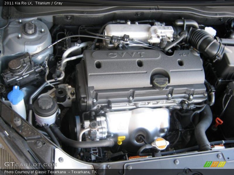  2011 Rio LX Engine - 1.6 Liter DOHC 16-Valve CVVT 4 Cylinder