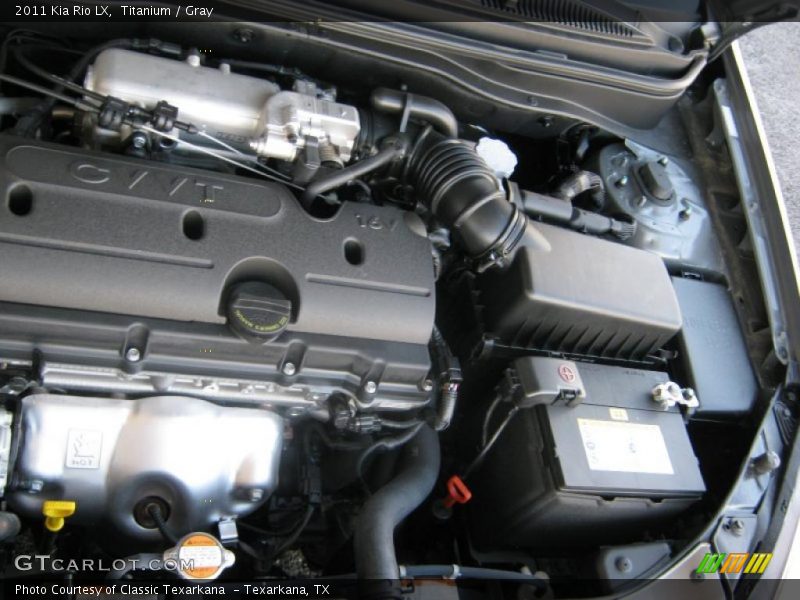  2011 Rio LX Engine - 1.6 Liter DOHC 16-Valve CVVT 4 Cylinder