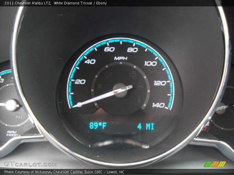 White Diamond Tricoat / Ebony 2011 Chevrolet Malibu LTZ
