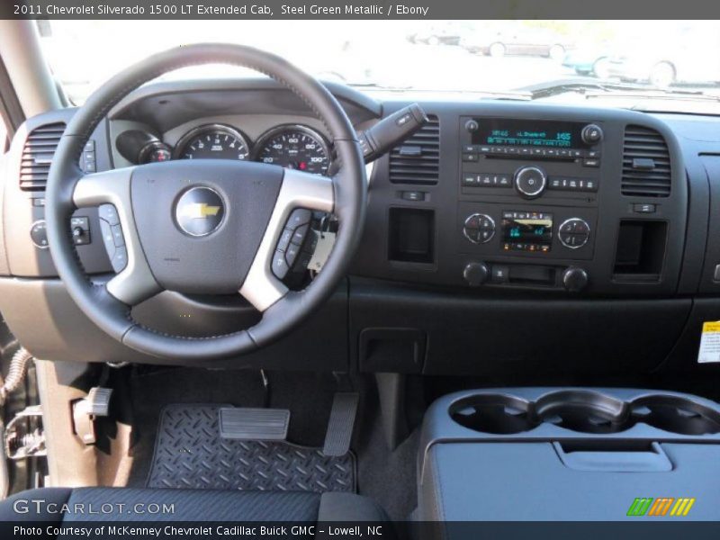 Steel Green Metallic / Ebony 2011 Chevrolet Silverado 1500 LT Extended Cab