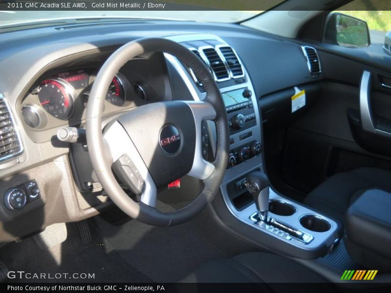 Gold Mist Metallic / Ebony 2011 GMC Acadia SLE AWD
