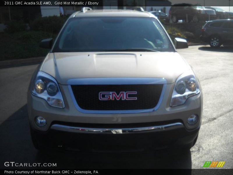 Gold Mist Metallic / Ebony 2011 GMC Acadia SLE AWD