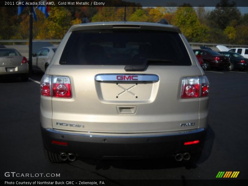 Gold Mist Metallic / Ebony 2011 GMC Acadia SLE AWD