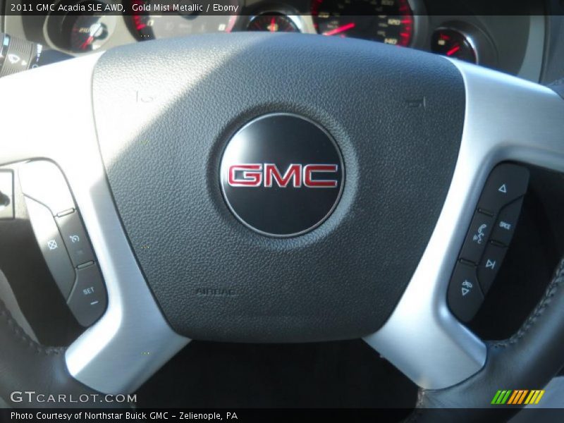 Gold Mist Metallic / Ebony 2011 GMC Acadia SLE AWD