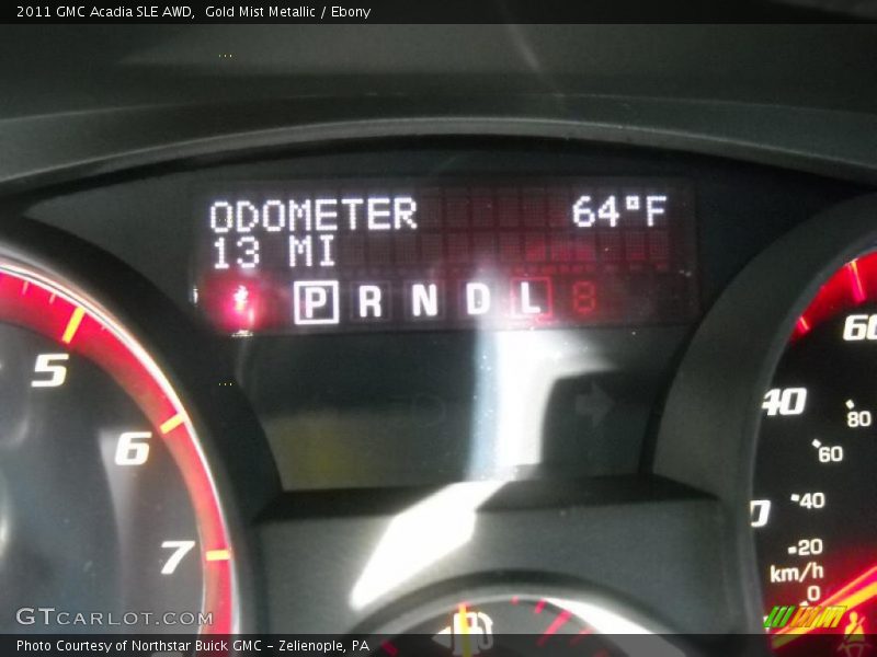Gold Mist Metallic / Ebony 2011 GMC Acadia SLE AWD