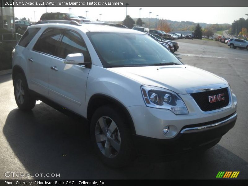 White Diamond Tintcoat / Cashmere 2011 GMC Acadia SLT AWD