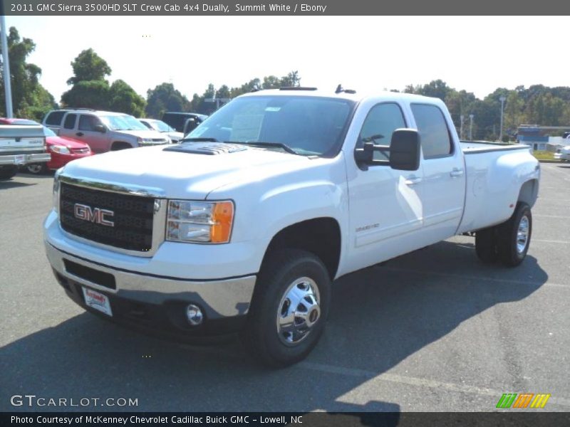 Summit White / Ebony 2011 GMC Sierra 3500HD SLT Crew Cab 4x4 Dually
